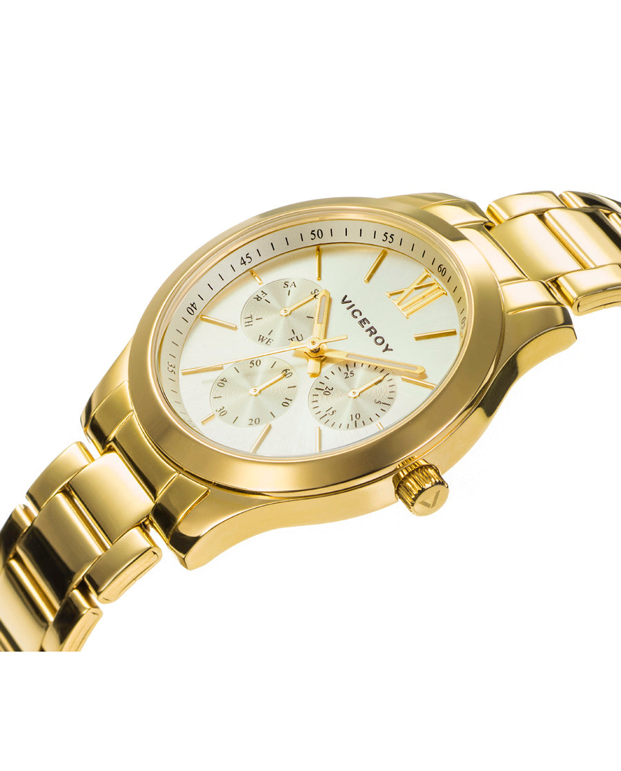 Multifunción Acero Ip Dorado Brazalete Sra Va