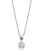 Collar Plata Colg. Cristal Cuadrado Sra Jwls