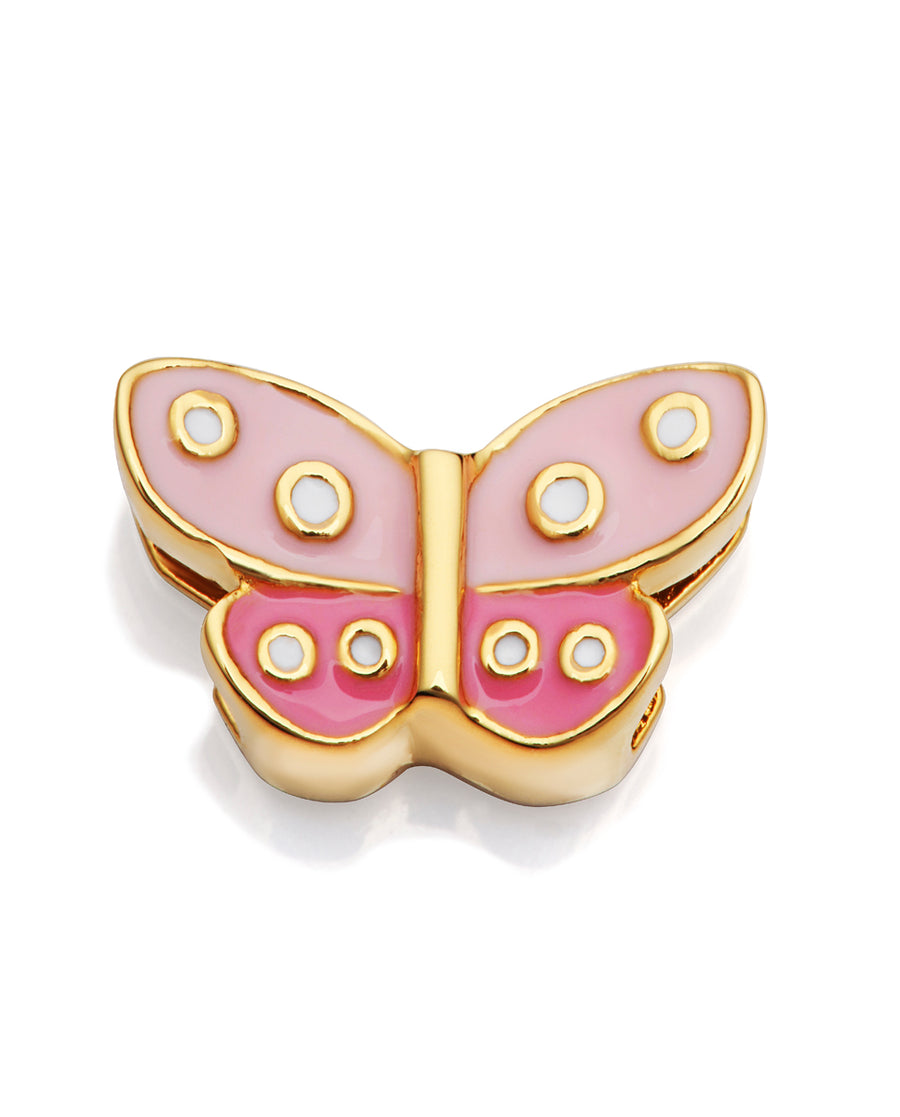 Motivo Acero Ipdorado Mariposa Rosa  Niña