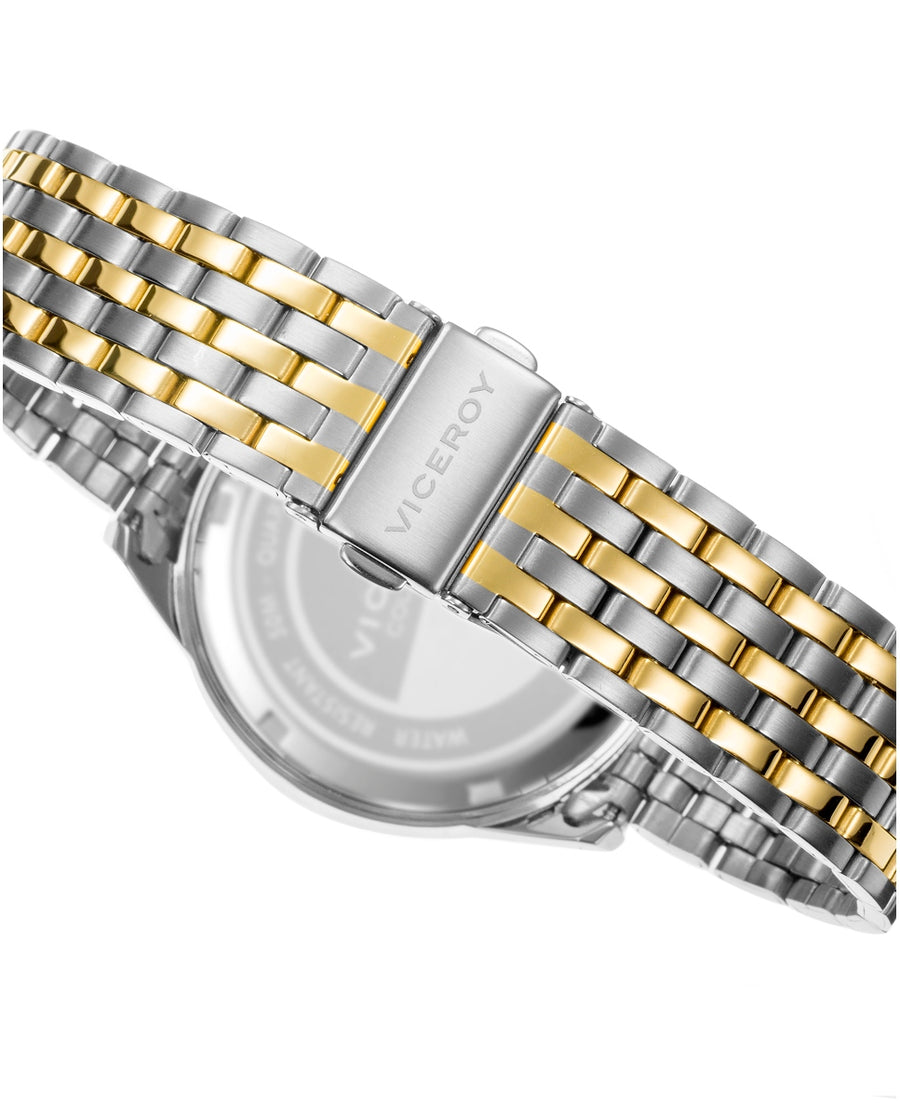 Reloj Acero Ip Dorado Brazalete Sr Va