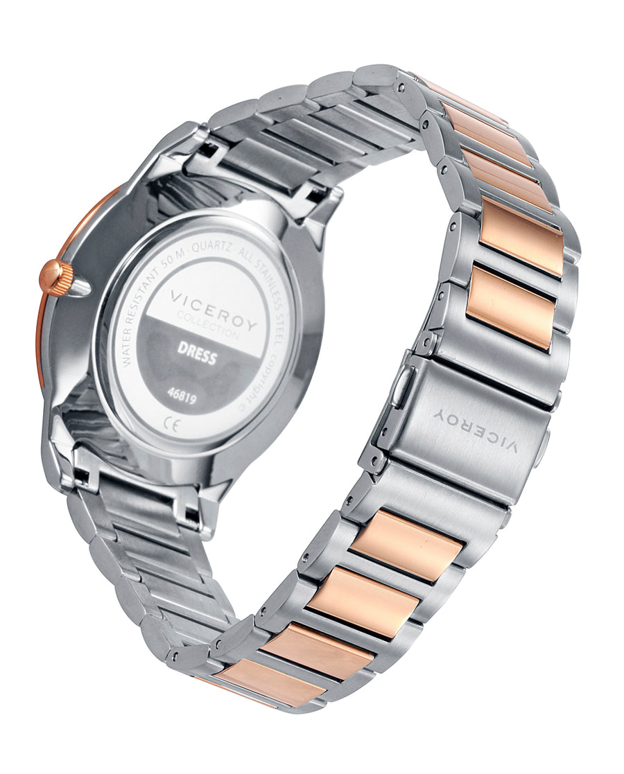 Stainless Steel Watch Ip Rose Bracelet Man Va