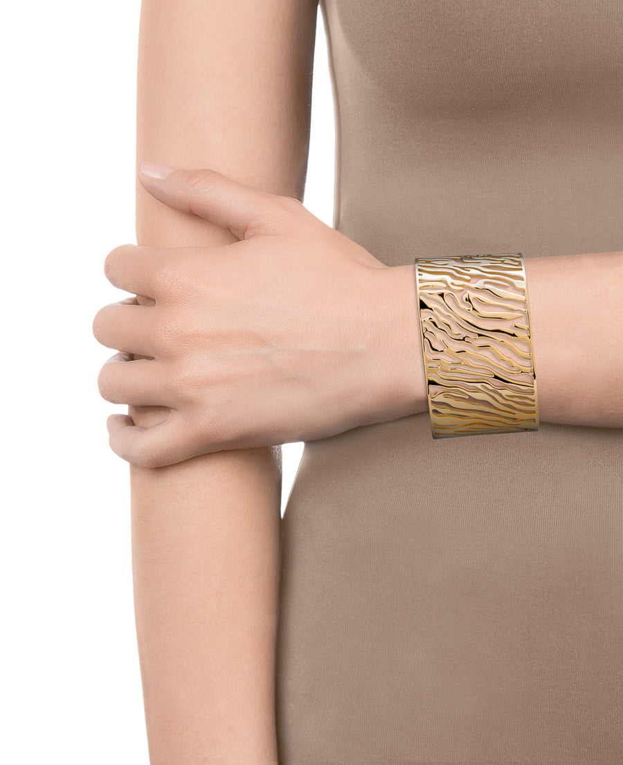 Brazalete Acero Calado Animal Print Sra Fashn
