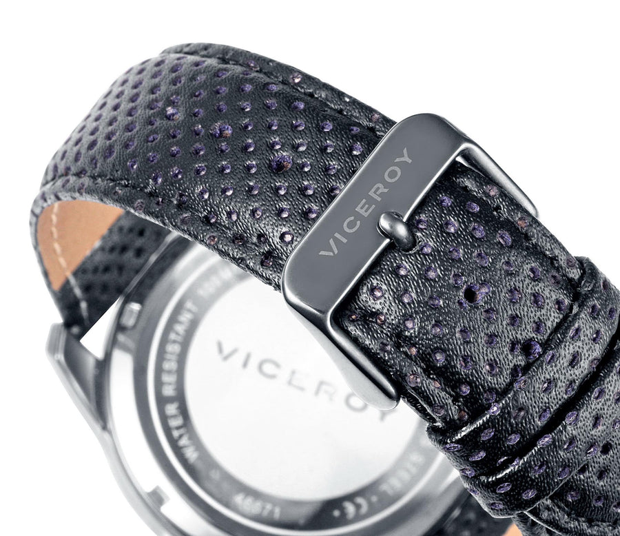 Cronógrafo Acero Ip Negro Correa Sr Viceroy Sport