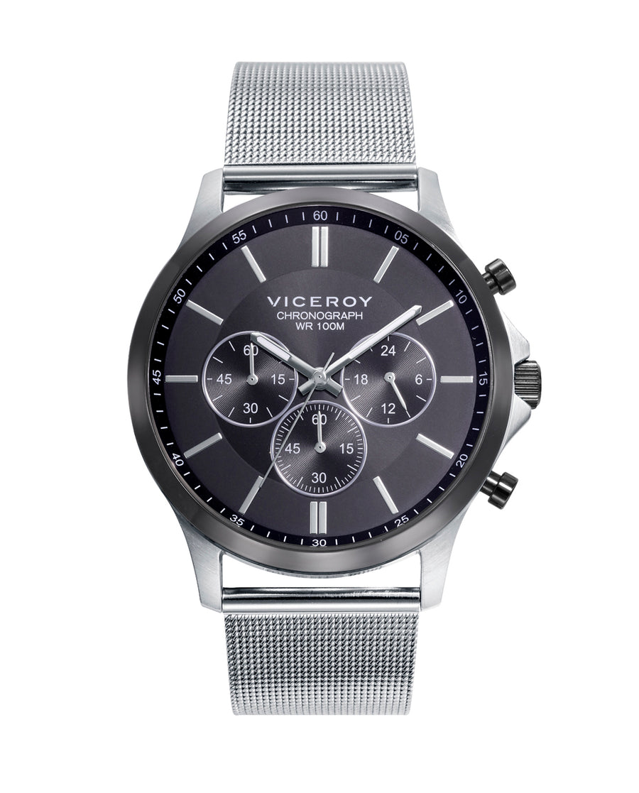 Crono Acero Ip Gris Brazalete Sr Va