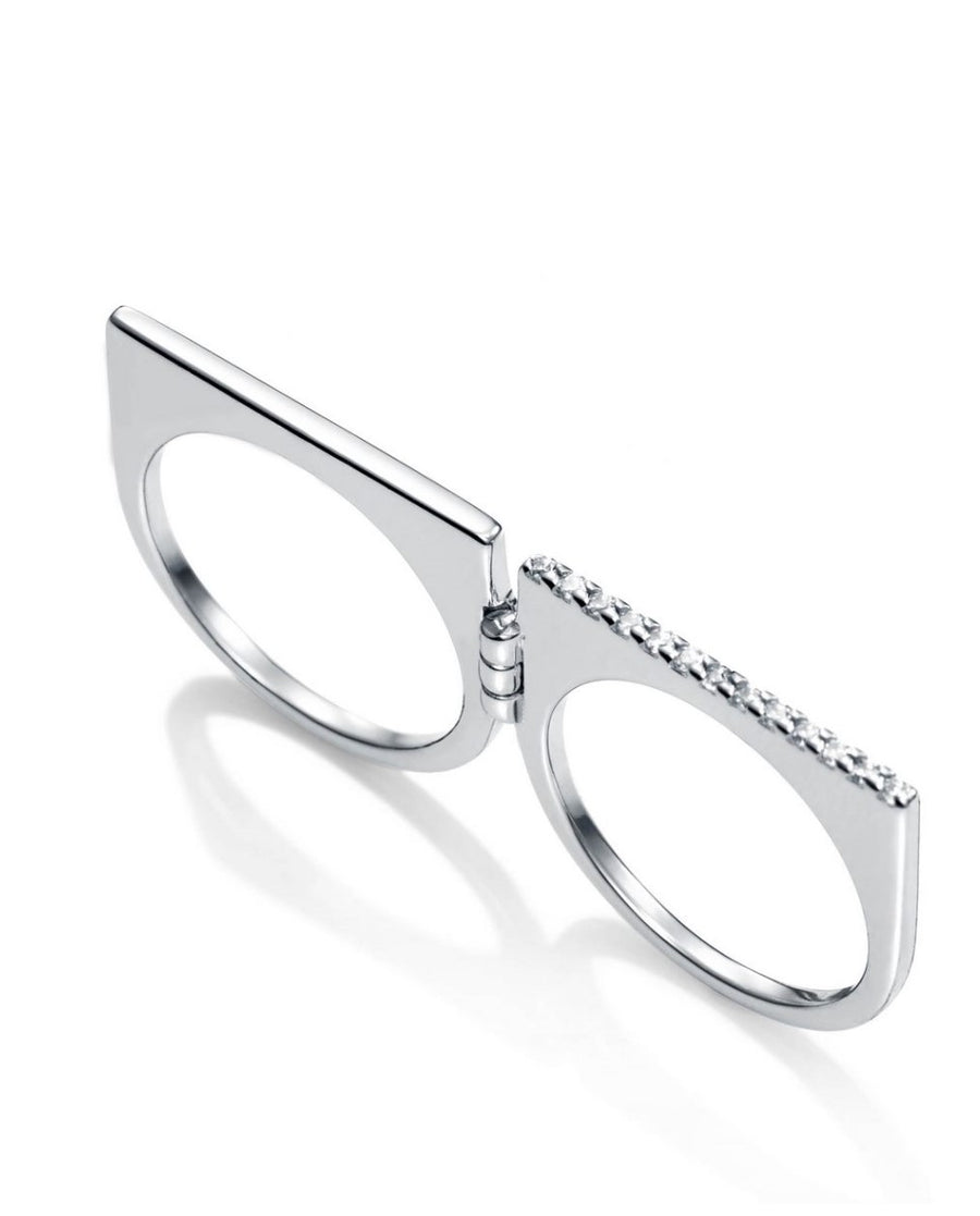 Anillo Plata De Ley Doble Con Cz Sra Jewels