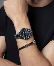 Puls Acero Y Piel Negra Sr Fashion