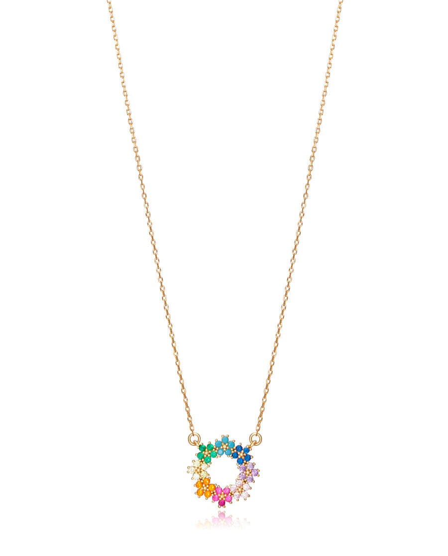 Collier multi-fleurs en argent sterling et or Mrs. Jwls