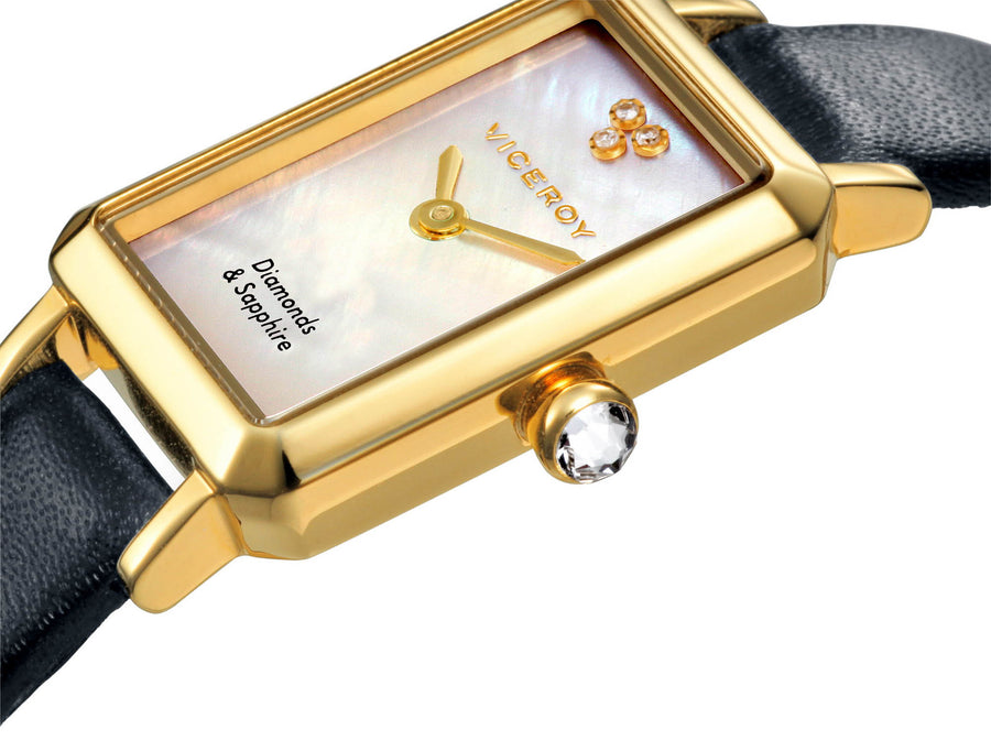 Reloj Acero Ip Dorado Correa Sra Jewels Va