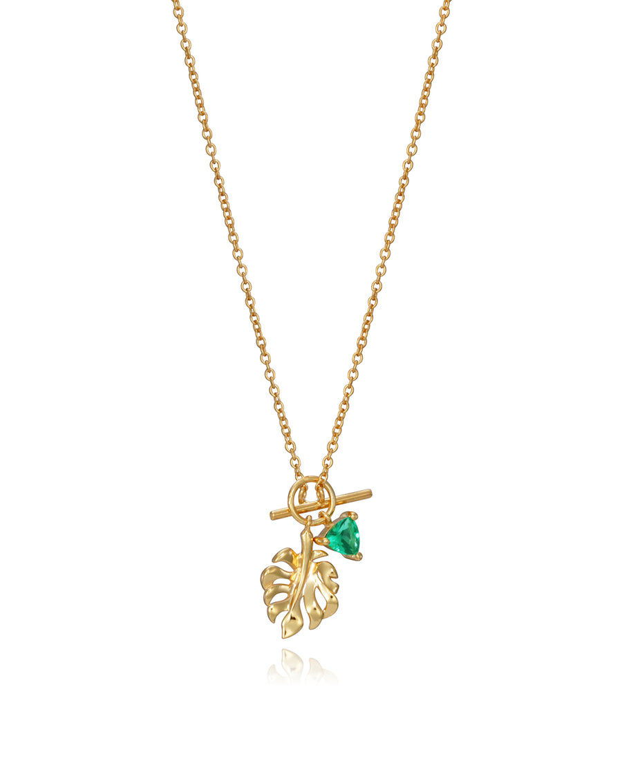 Collier feuille d'argent et zircone Mrs. Jwl