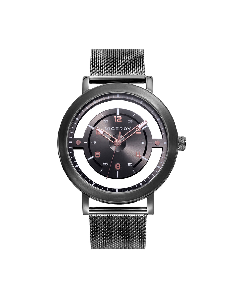 Reloj Acero Ip Gris Brazalete Sr Va