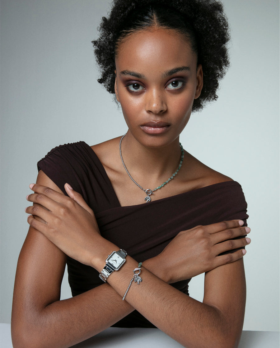 Collier Acier et Pierres Nat Sra Fashion