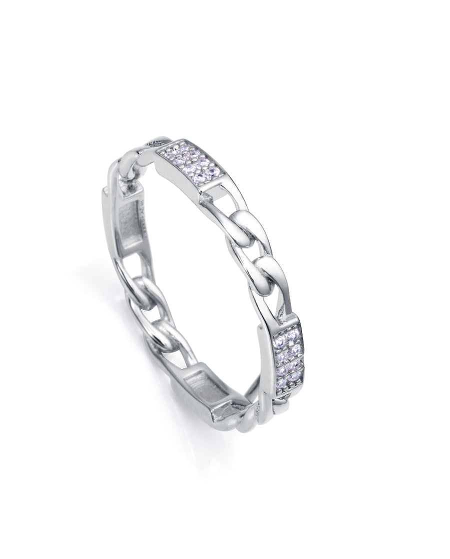 Anillo Plata De Ley Baño Rodio Sra Jewels