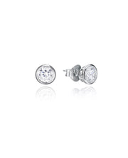 Pendientes Plata Circonita Solitaria 6mm Jew
