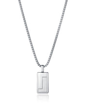 Steel Necklace With Plate: Length 50+5 Cm Man Fas