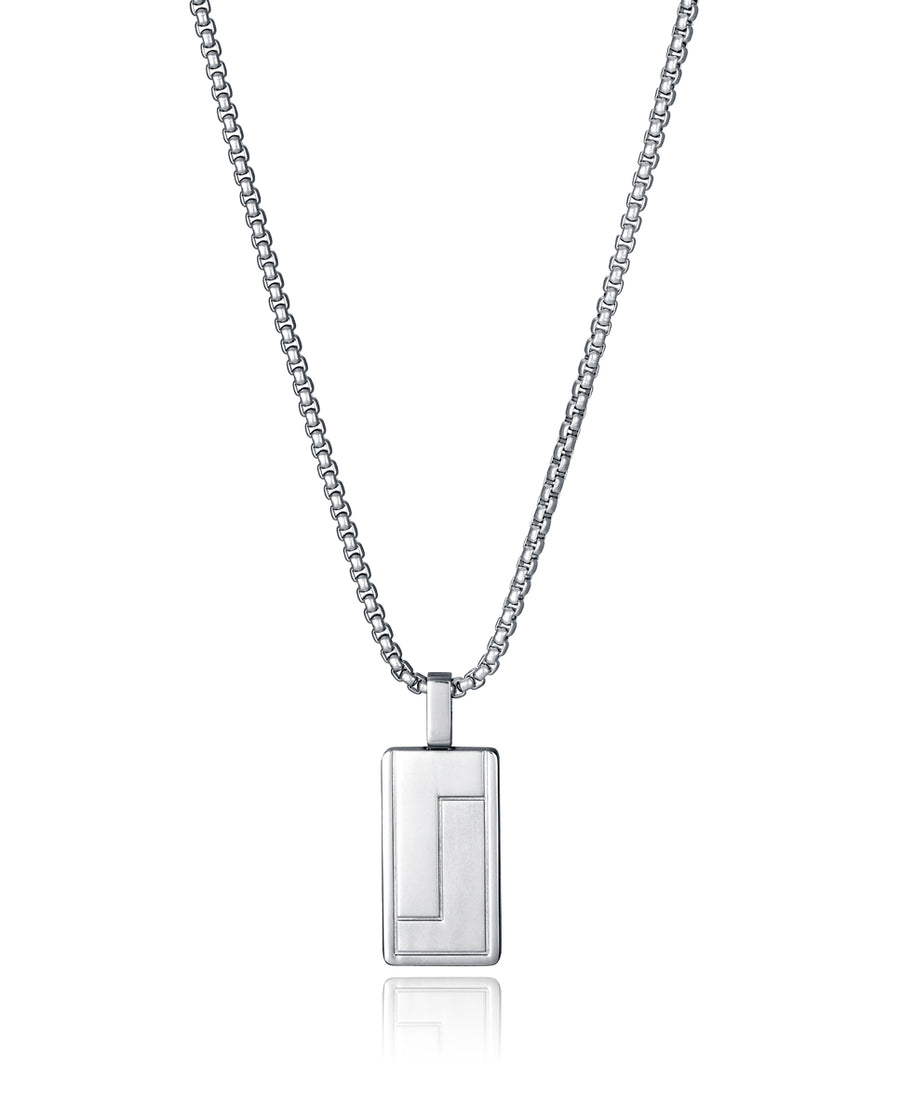 Steel Necklace With Plate: Length 50+5 Cm Man Fas