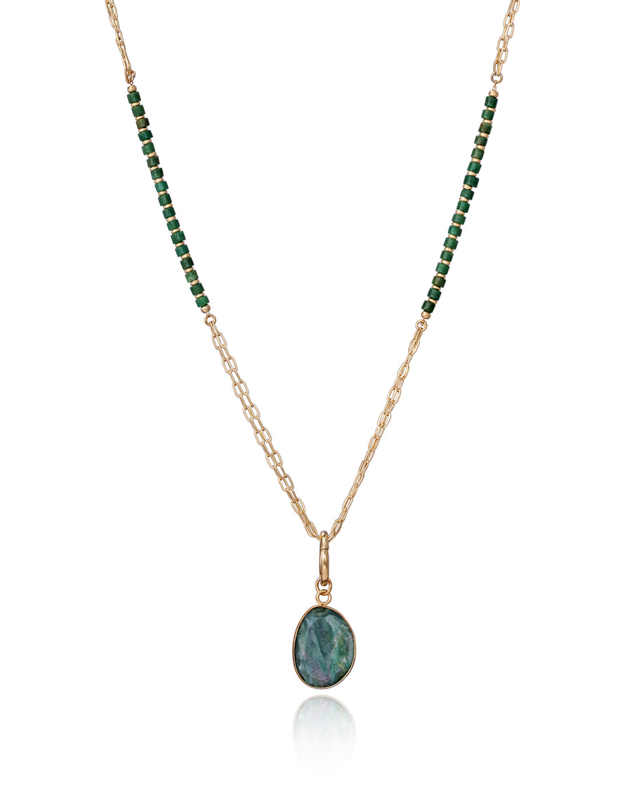 Collar Acero Ip Dorado Piedras Sra Fn