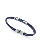 Pulsera Piel Doble Trenzada Fina Y Acero S F