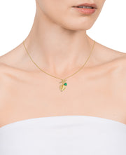 Collier feuille d'argent et zircone Mrs. Jwl