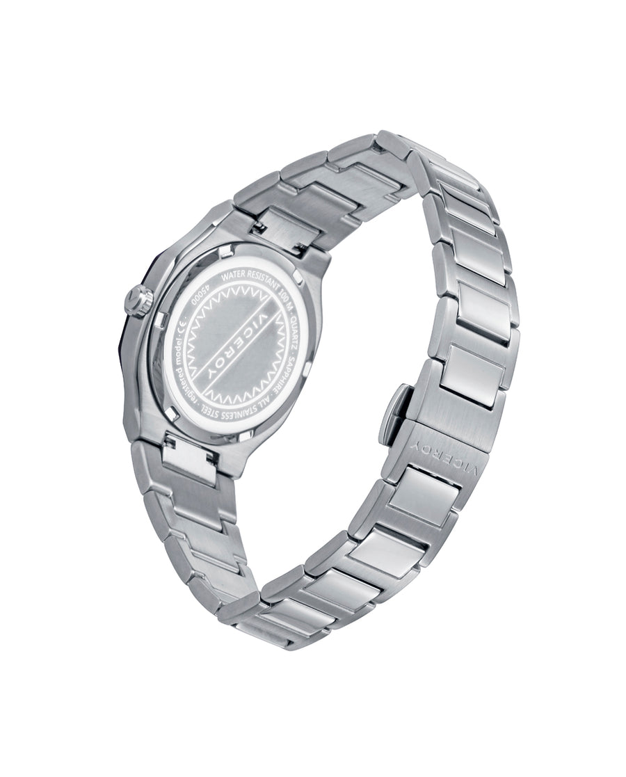 Reloj Acero Ip Negro Brazalete Sra Va