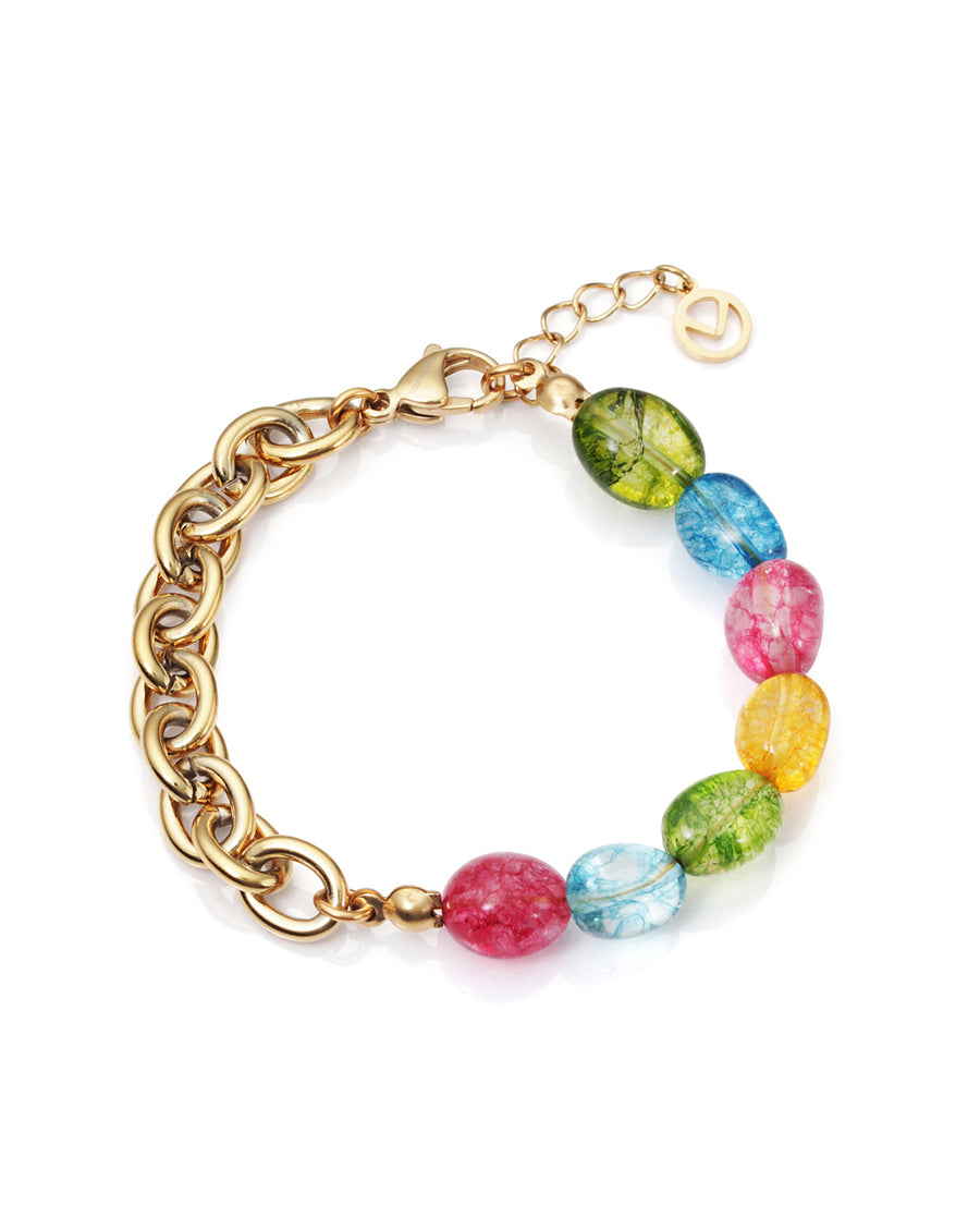 Puls Acero Dorado Cadena Bolas Color Sra Fn