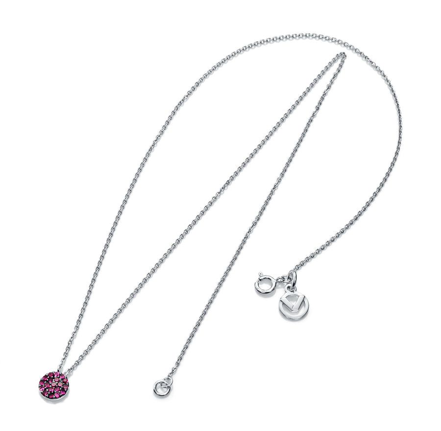 Necklace Silver And Crystal Pink Lady Jewels