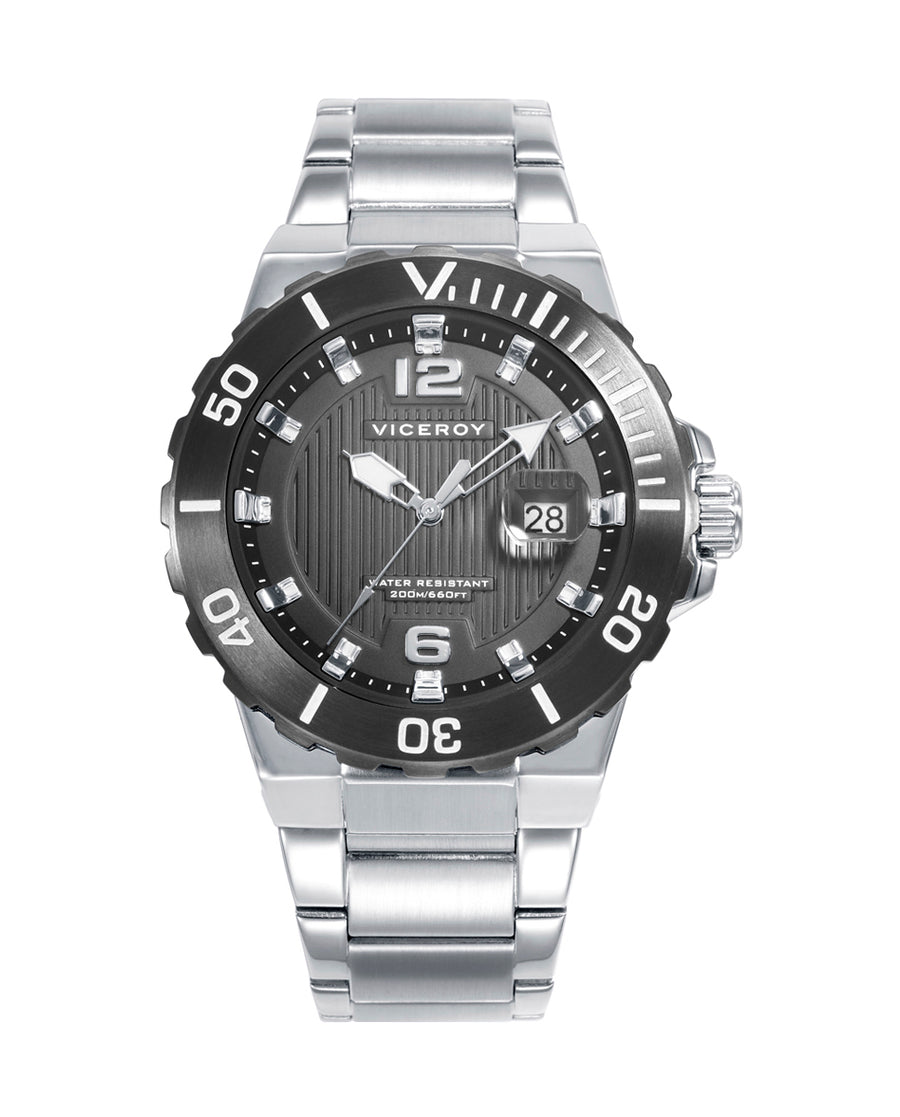 Reloj Acero Ip Gris Brazalete Sr Va
