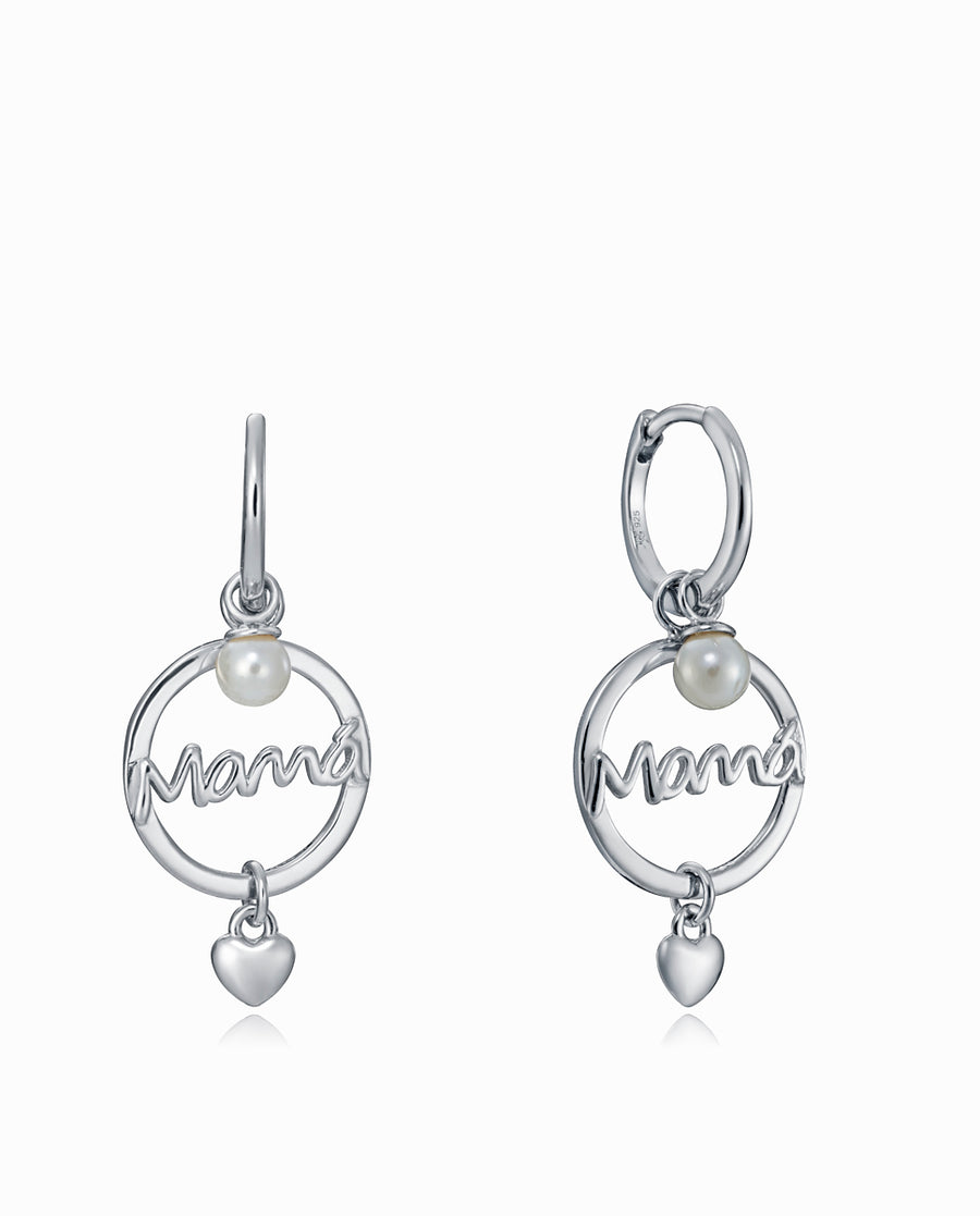 Pnd Sterling Silver Mama Pearl Heart Ms Jwls