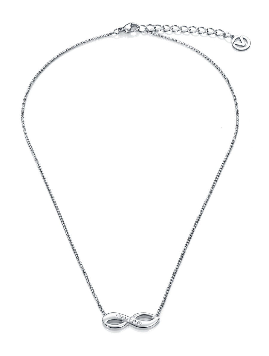 Necklace Ss And Crystal White Lady Fashion