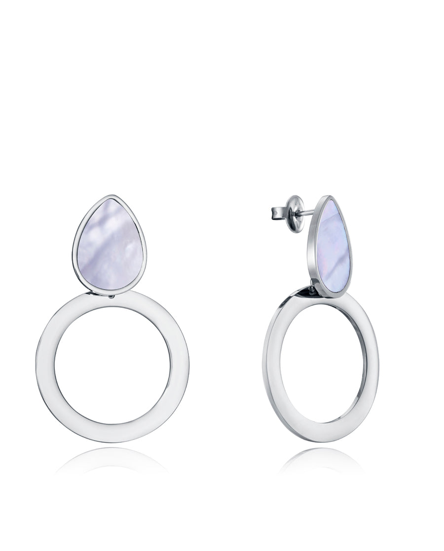 Boucle d'Oreille Acier Nacre Mrs Fn