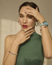 Steel Bracelet Ip Gold With Multicolour Cord And