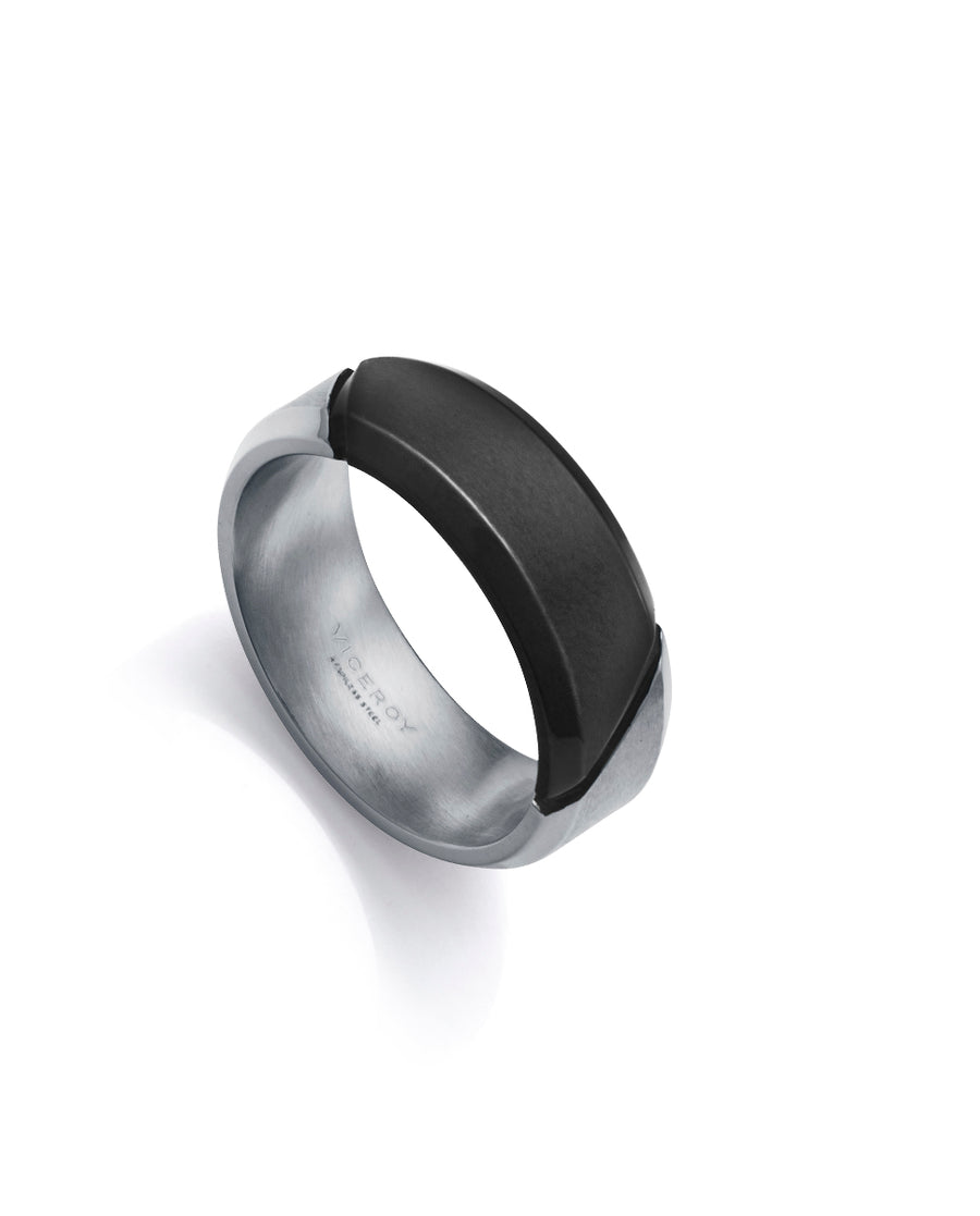 Steel Ring And Ip Black: Size 20 Man Fashion