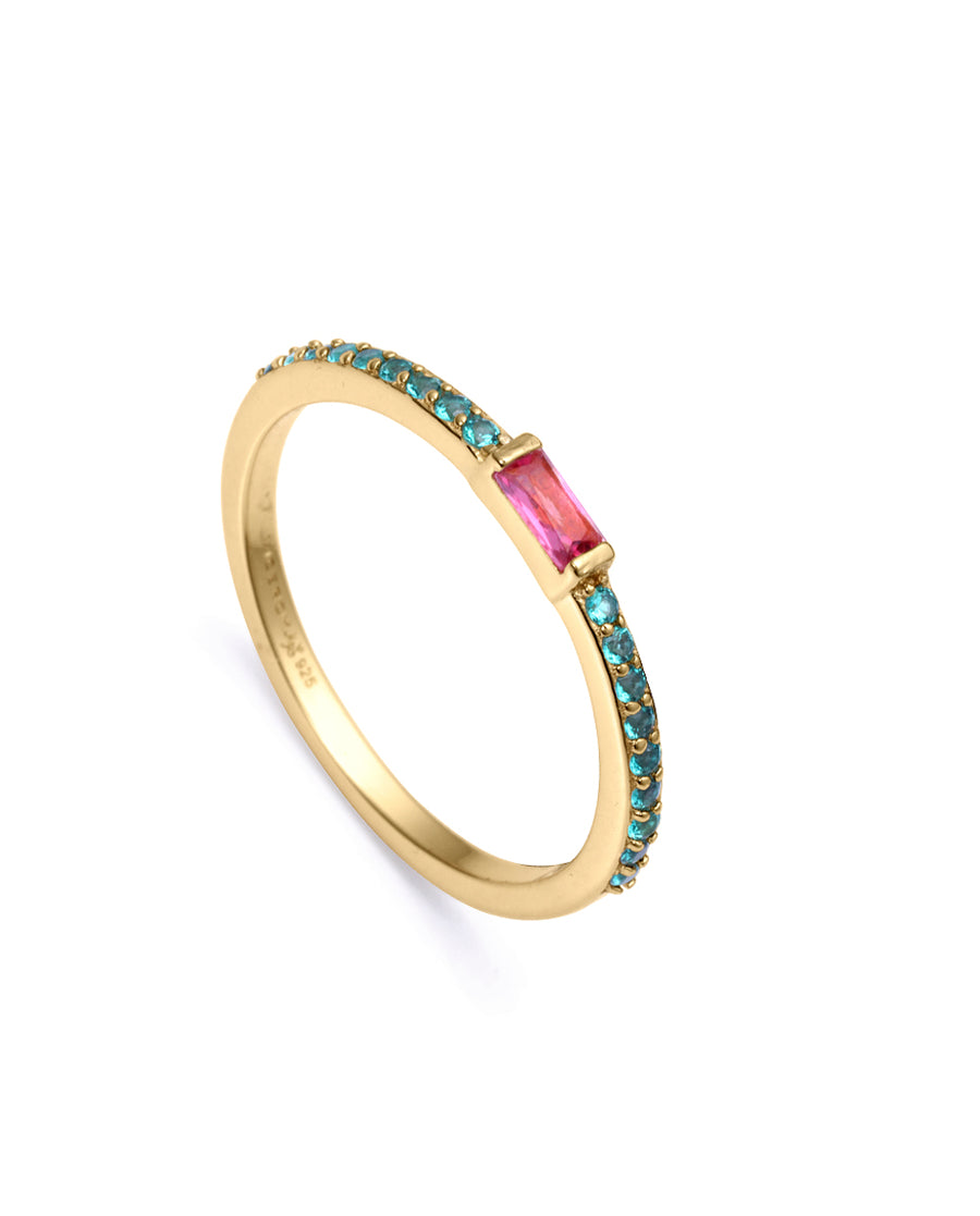 Anillo Plata De Ley Baño Oro Circ Sra Jewels