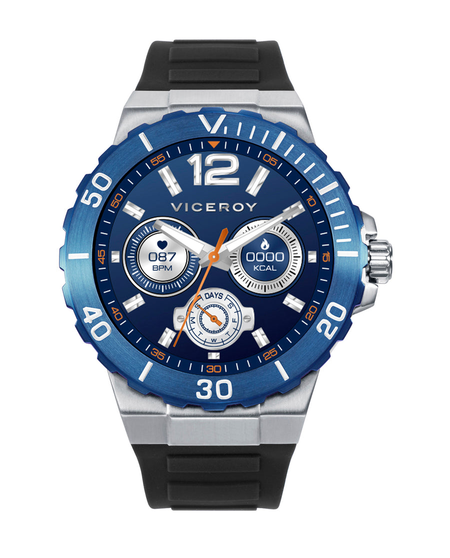 Smart Watch Stainless Stell Ip Blue Strap Man Va