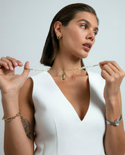Steel Necklace Ip Gold With Mop: Length 80 Cm Lad