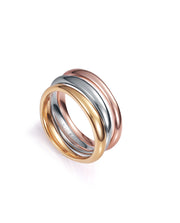 Steel 3 Tone Stackable Ring Size: 12 Lady Fash