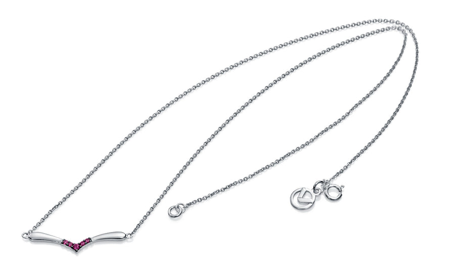 Collar Plata De Ley Y Cristal Rosa Sra Jewels