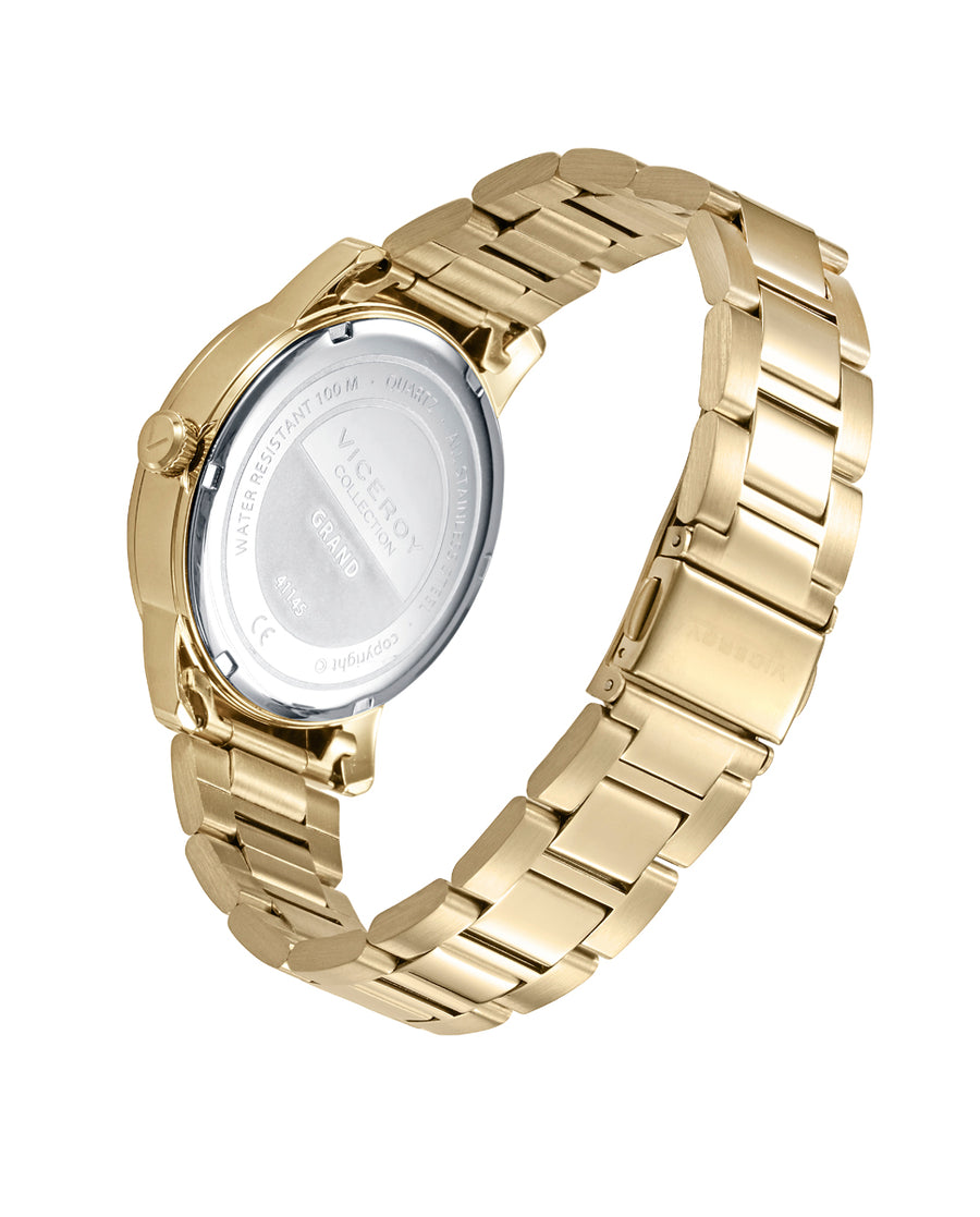 Reloj Acero Ip Dorado Brazalete Sr Va