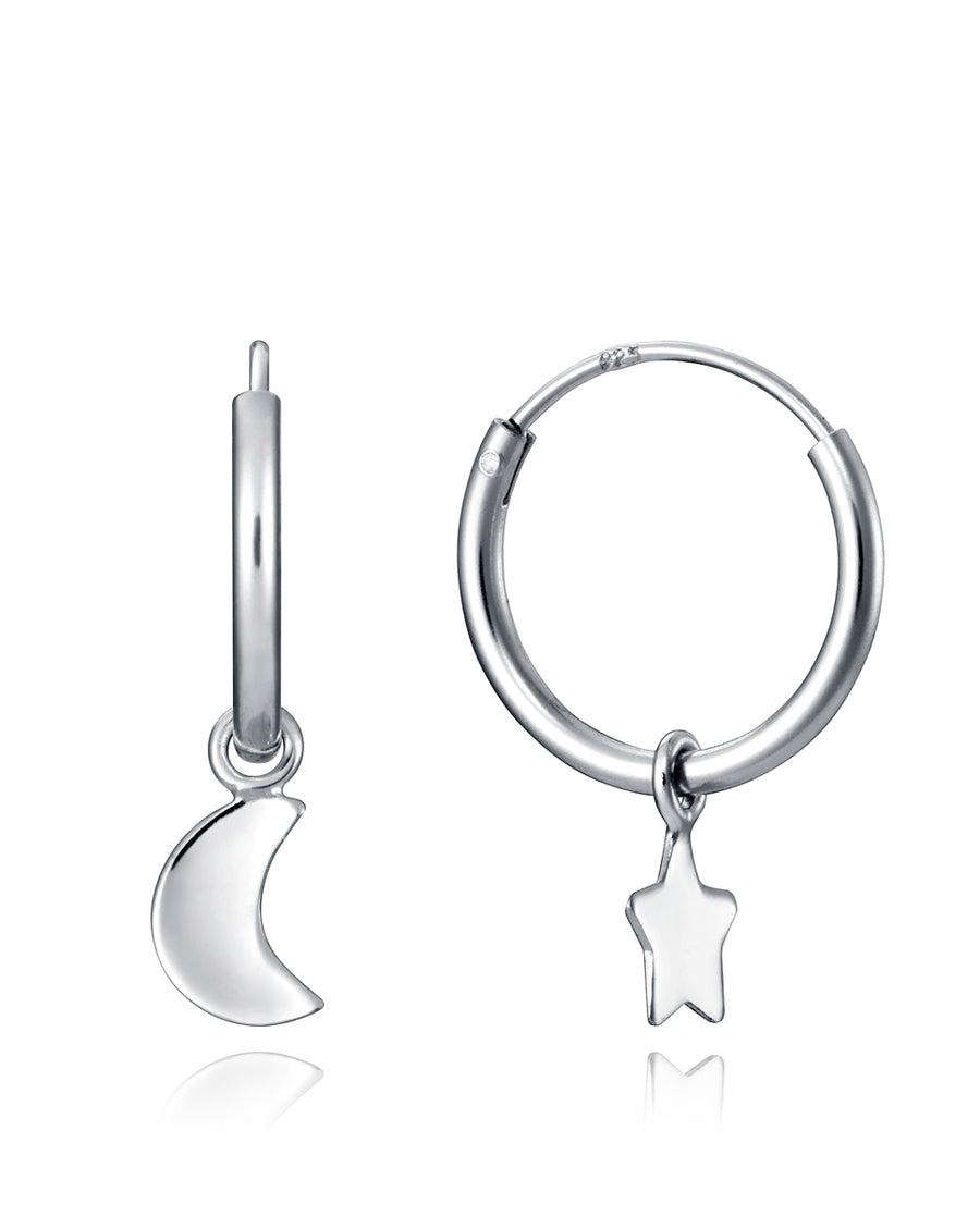 Criollas Plata Charms Luna Estrella Sra Jwls