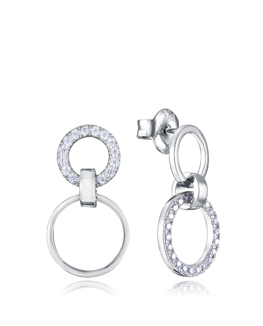 Sterling Silver Earrings With Rhodium Plating 2 C