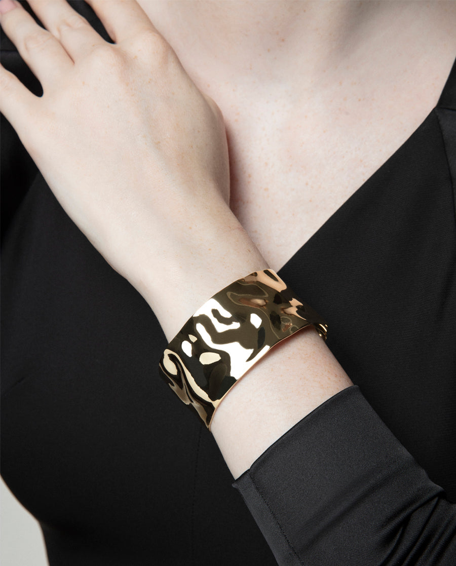 Puls Acero Rígida Ip Dorado Sra Fashion