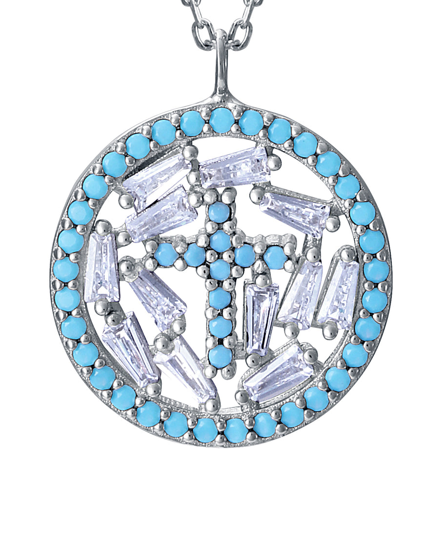 Sterling Silver Necklace With Rhodium Plating And