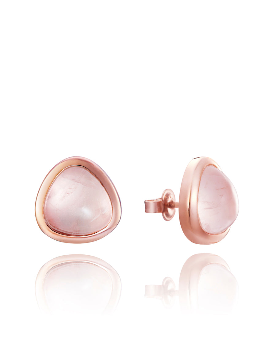 Sterling Silver Earring With Rose Quartz Lady Je