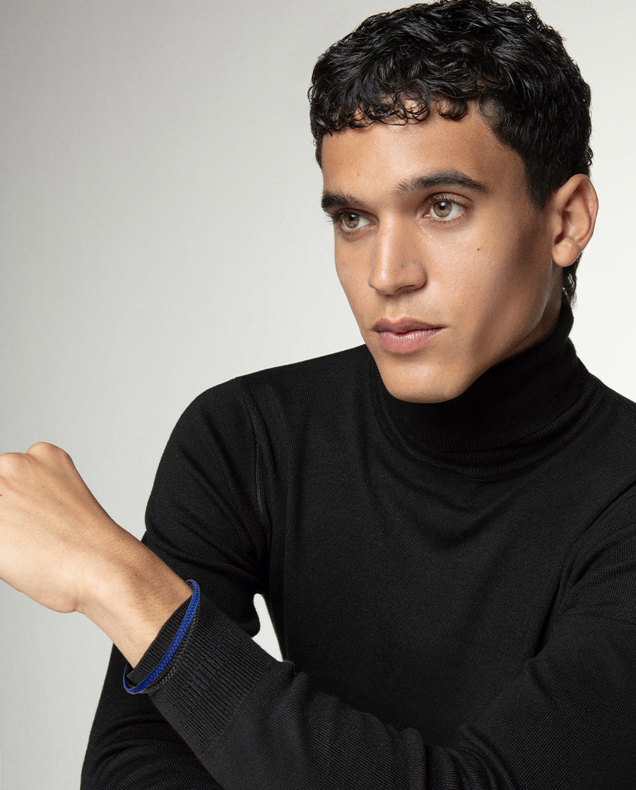 Puls Acero Y Piel Negra Y Azul Sr Fashion