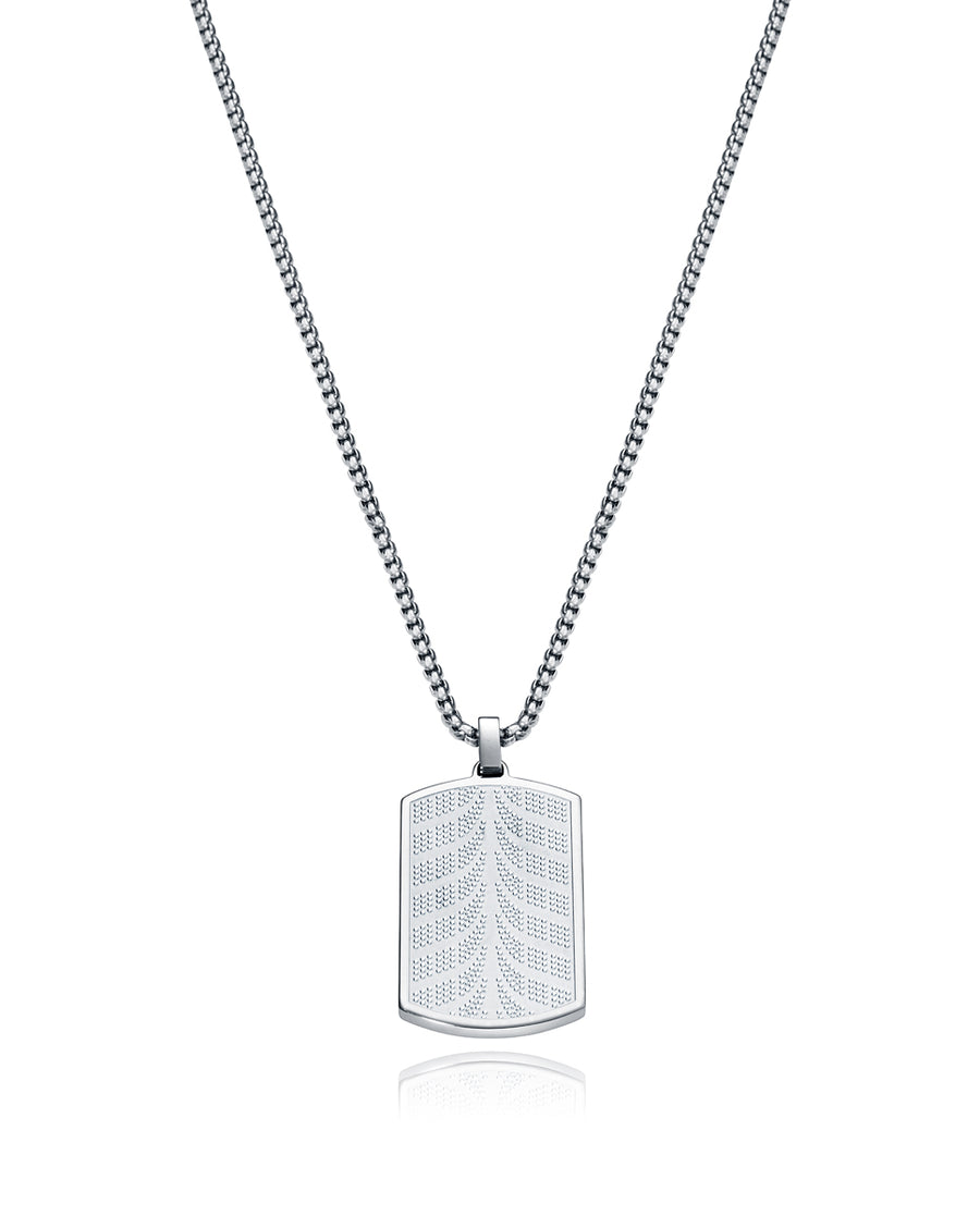 Collar Acero Tipo Placa Puntos Relieve Sr Fsn