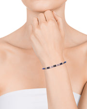 Steel Bracelet Ip Gold With Multicolour Cord, Blu
