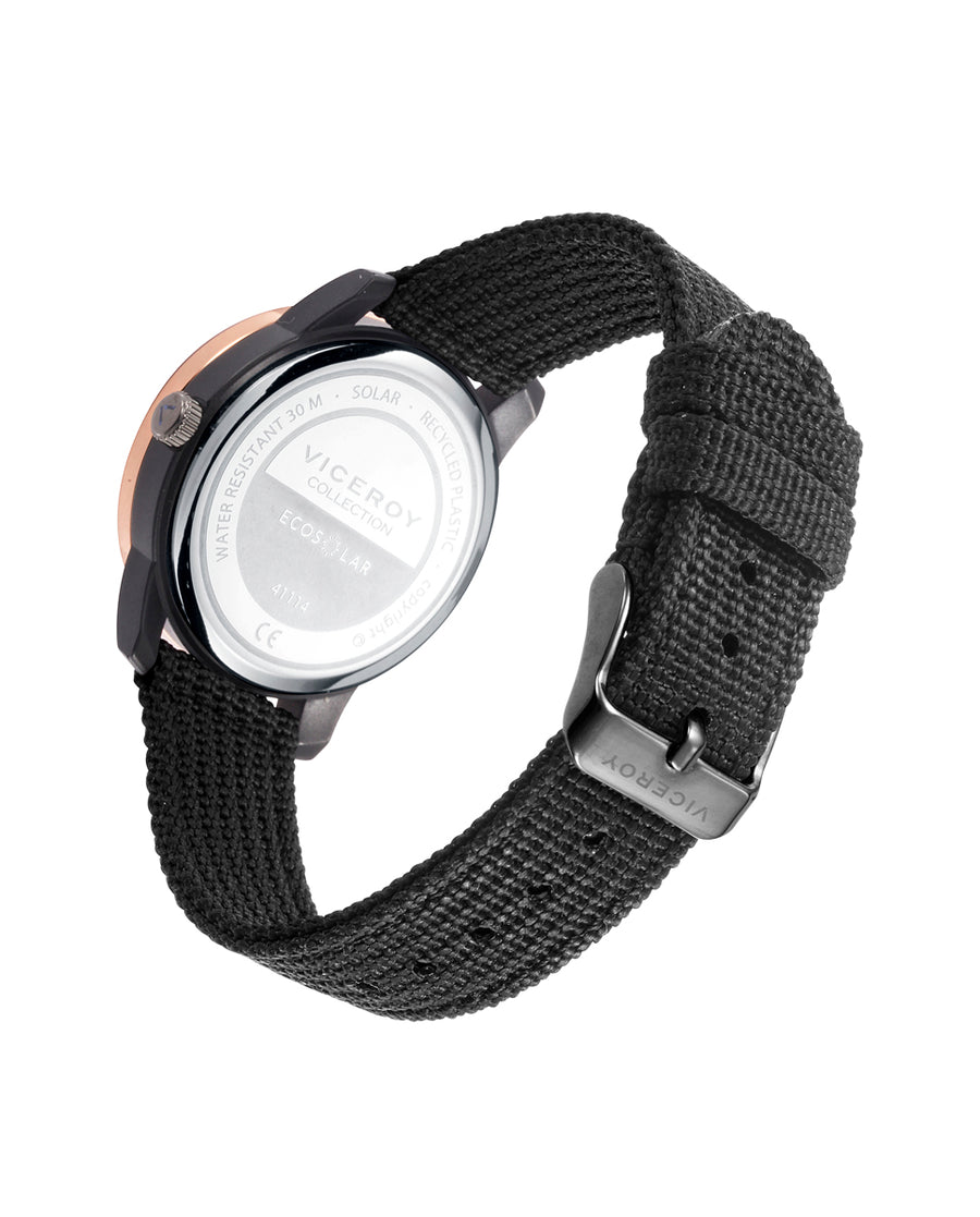 Reloj Plastico Reciclado Negro Ip Solar Correa Sra Va