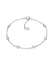 Sterling Silver Bracelet With 6 Cz W Jewels