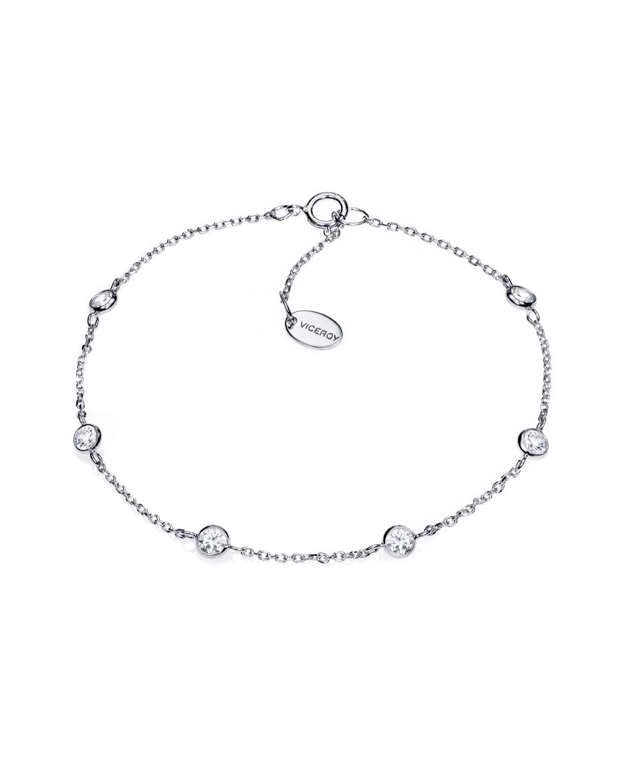 Sterling Silver Bracelet With 6 Cz W Jewels