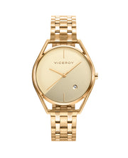 Reloj Acero Ip Dorado Brazalete Sra Va