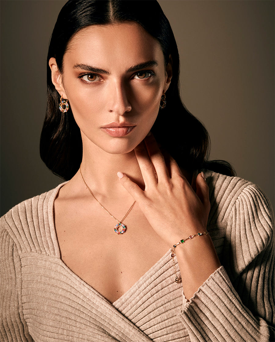Sterling Silver Hoop Earrings With Gold Plating A